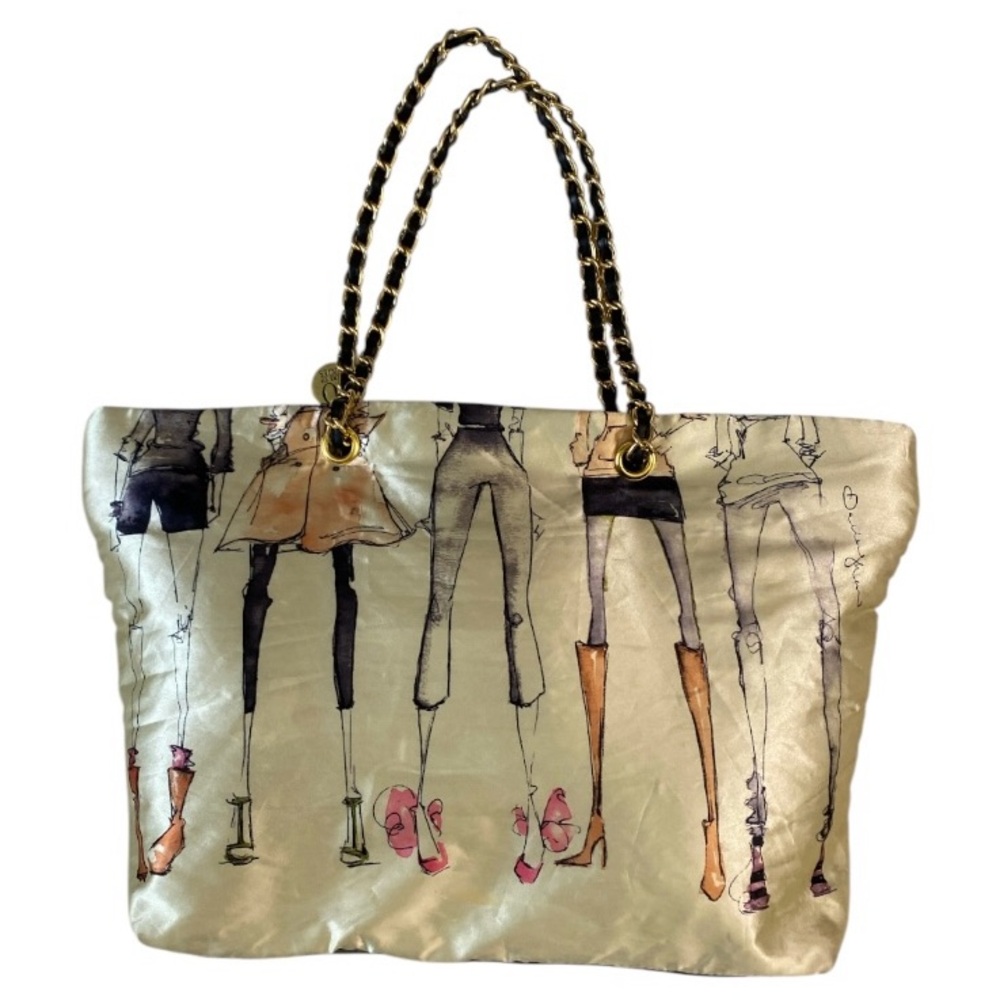 DSW 20 Years of Shoes Anniversary Tote Purse Shoulder Bag Satin Chain Strap